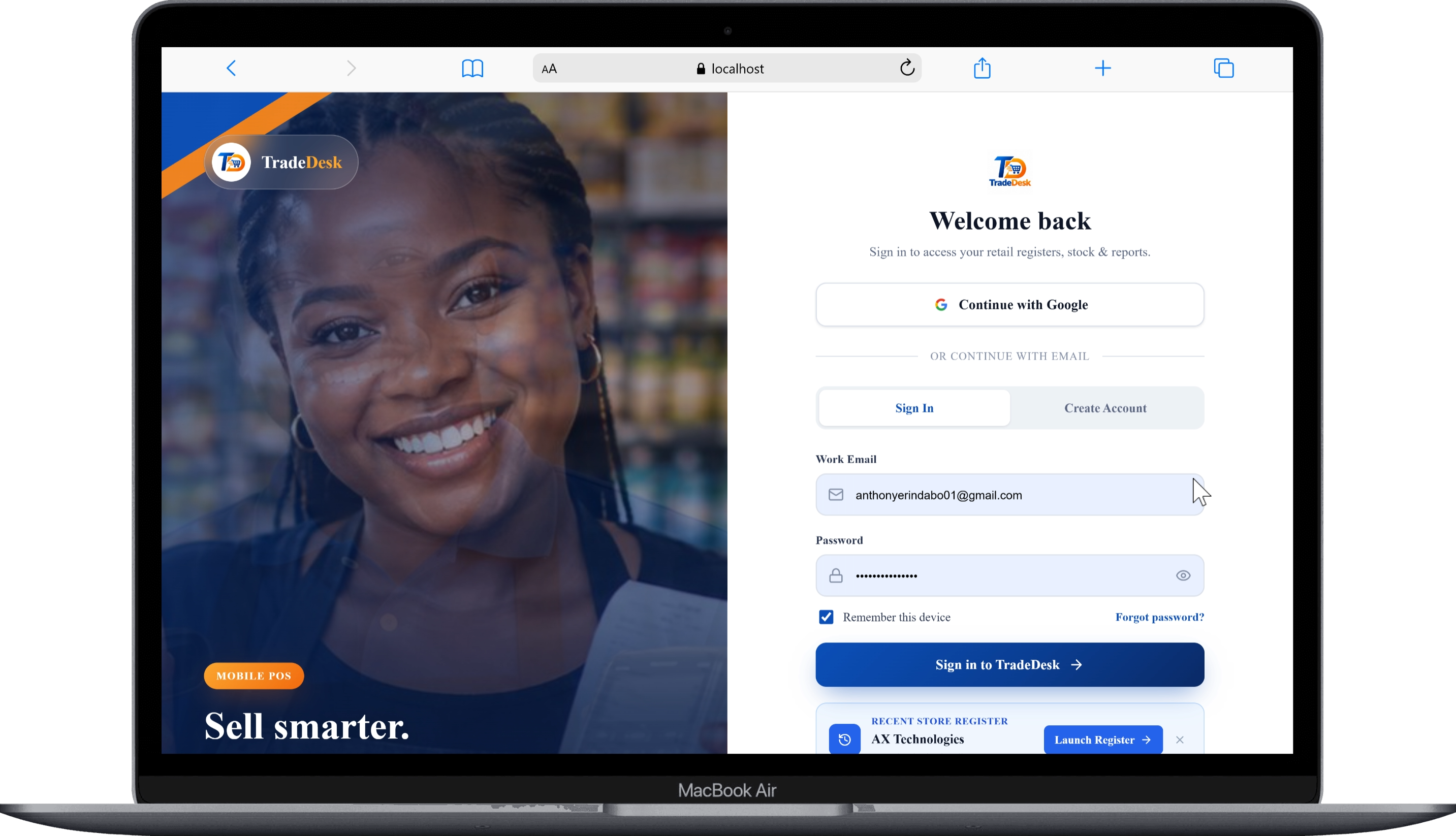 TradeDesk POS System Preview